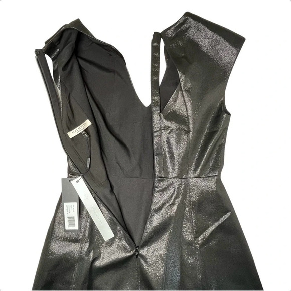 Halston Heritage NWT Black Metallic Adrian Fit and Flare Mini Dress Size 0 - Picture 14 of 16